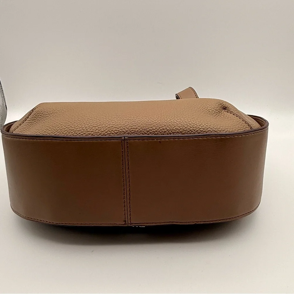 DKNY Tan and Brown Leather Hobo Shoulder Bag